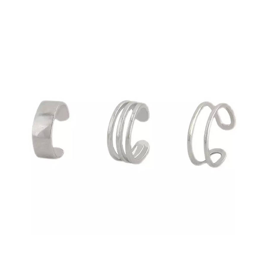 Unique Earless Three-Piece Set Ear Clips