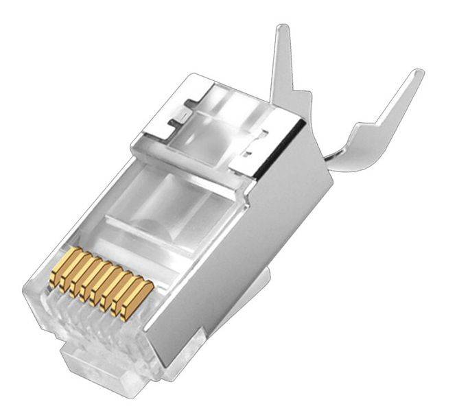 MODULAR PLUG 8W RJ45 CAT7 CONNECTOR SHIELDED CHROME 51P-C7-30PK