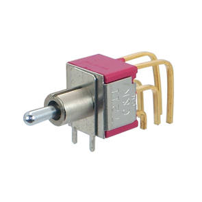 MINI TOGGLE SWITCH DPDT R/A ON-ON PCB 7211MD9AV2BE