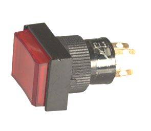 PUSH BUTTON SWITCH LATCH 15mm ILLUM. RED B1857C-RD