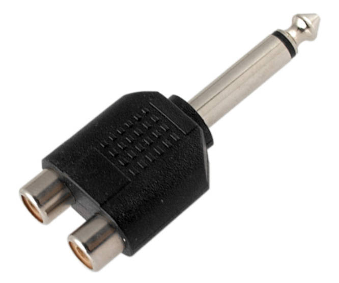 6.35mm MONO PLUG TO 2xRCA SOCKET K32602