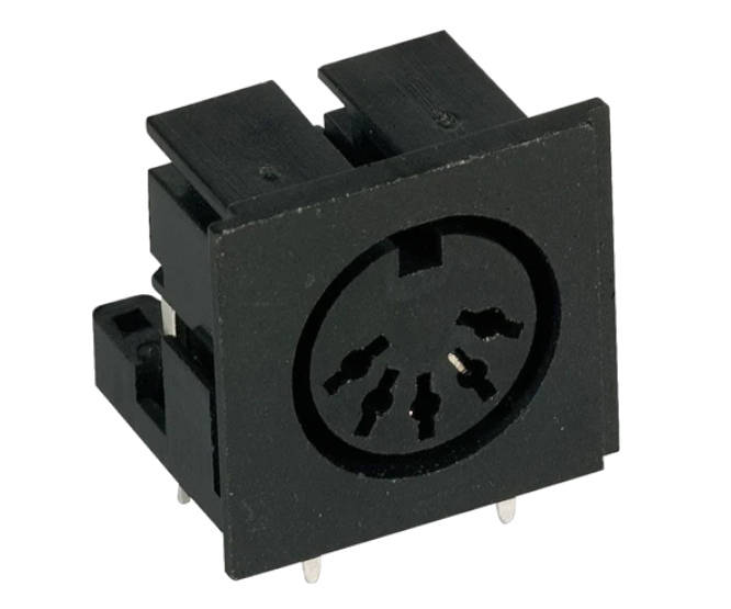SOCKET DIN R/A PCB 5-PIN 240-D K3711C NO SHIELD