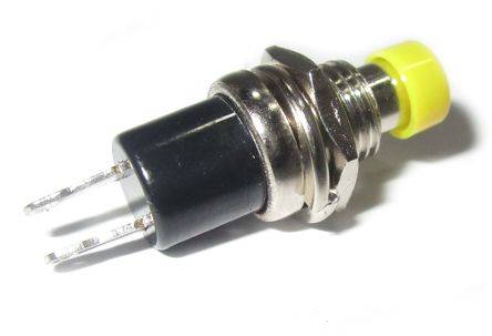 PUSH BUTTON SWITCH N.C. SPST 0.5A/250V YELLOW SOLDER M7  181279