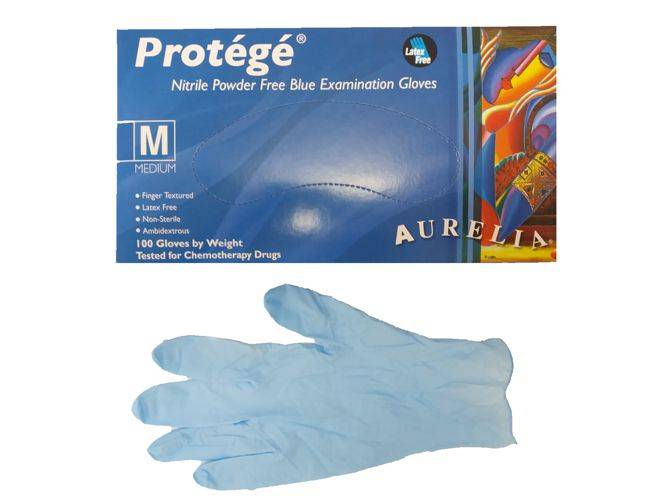 DISPOSABLE GLOVES NITRILE MEDIUM -100P/BOX   PROTEGE-MED