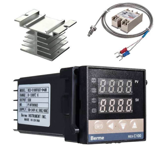 PID TEMPERATURE CONTROLLER KIT 40A 0-1300DEG C REX-C100FK07-V*AN