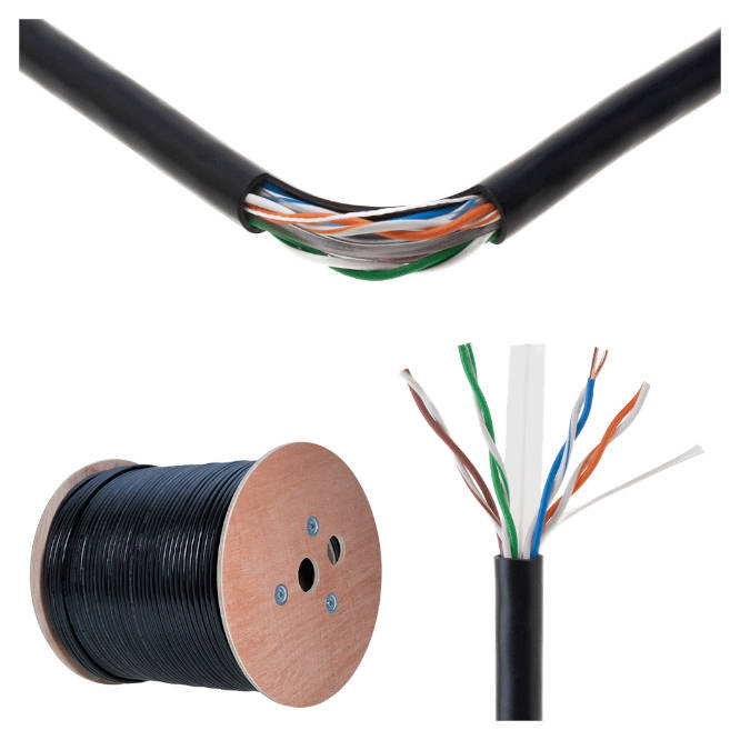 CAT6 UTP ETHERNET CABLE CCA 8C SOLID BLACK - 500M/DRUM UTPC68C