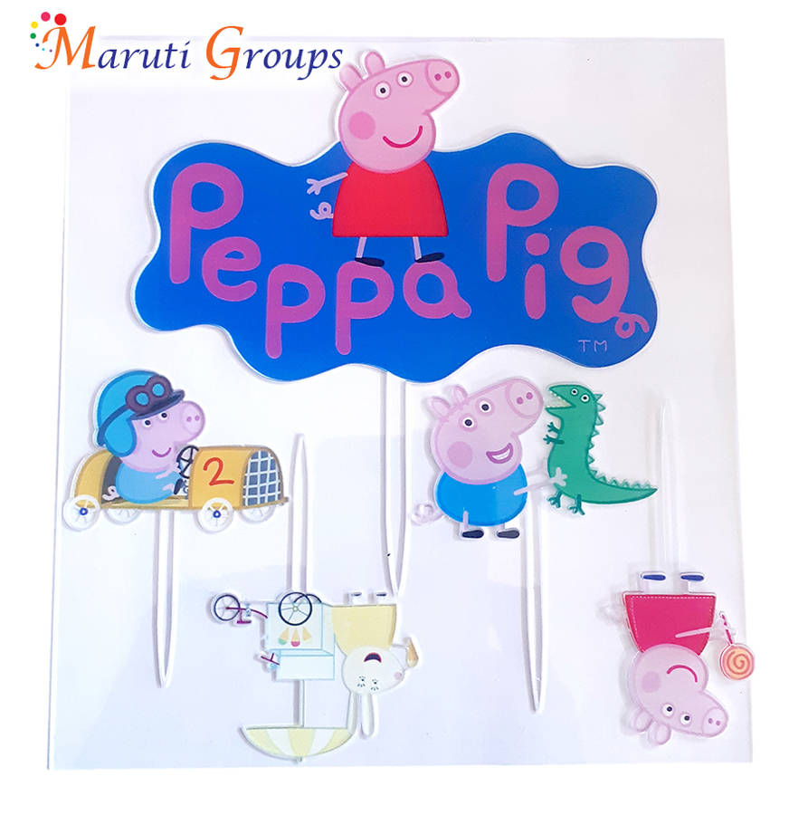 Happy Birthday Peppa Pig Cake Topper + Cupcake Topper for cake decorating