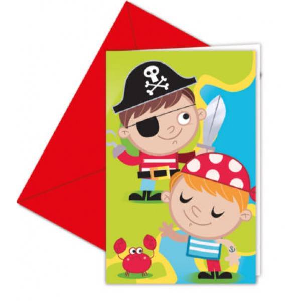 PIRATE TREASRE HUNT INVITATIONS & ENVELOPES 6CT