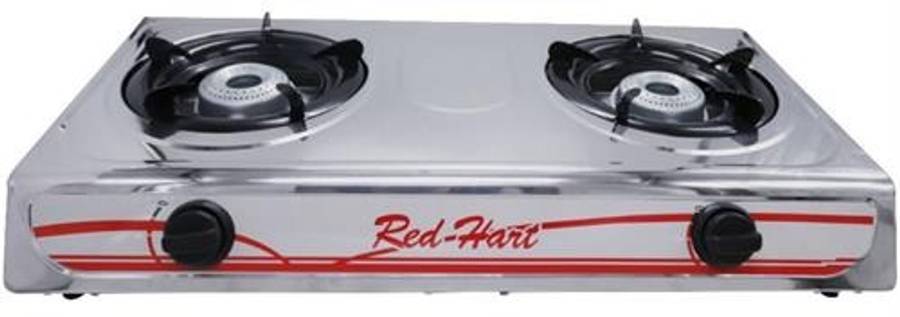 Casey Red Heart 2 Plate Stainless Steel Gas Stove