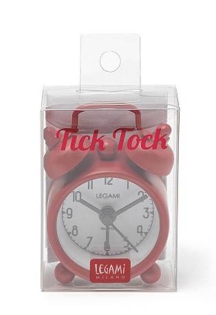MINI TICK TOCK ALARM CLOCK RED