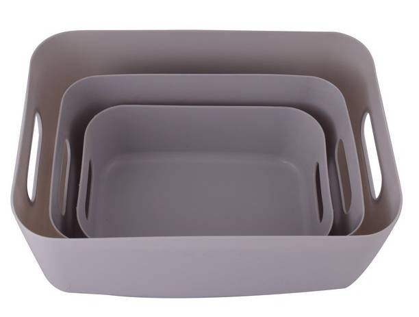 Storage Box 3-Piece Set - Grey