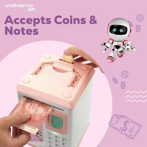 Volkano Kids Robo Vault series Kids Money Saving Vault - Pink
