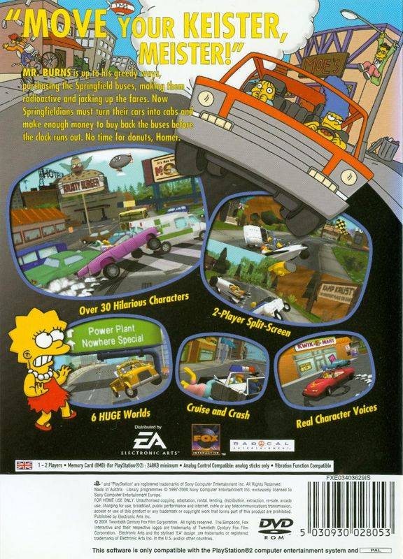 PS2 The Simpsons Road Rage