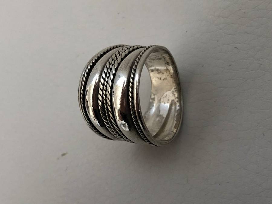 925 Silver Ring With Wide Rope And Plain Design #ML330 R395.00 | Dimensions: Size V, 17mm thick