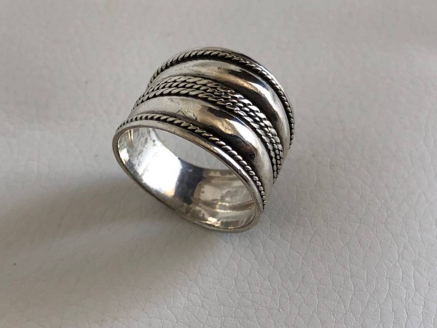 925 Silver Ring With Wide Rope And Plain Design #ML330 R395.00 | Dimensions: Size V, 17mm thick