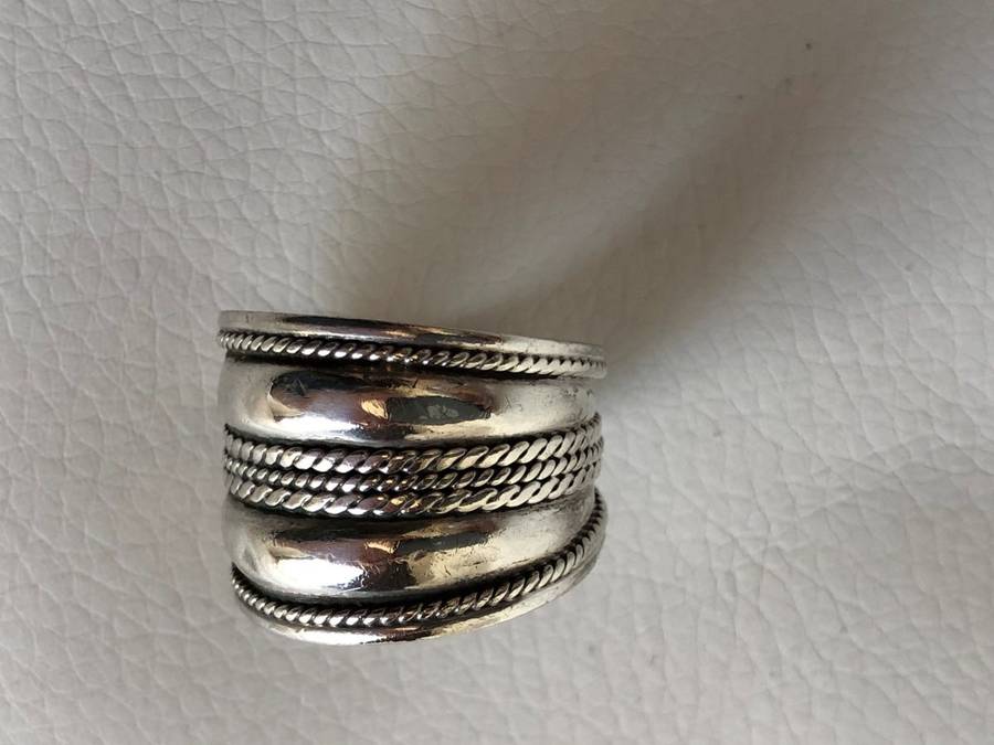 925 Silver Ring With Wide Rope And Plain Design #ML330 R395.00 | Dimensions: Size V, 17mm thick