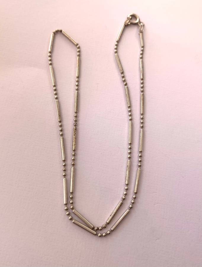 Necklace - Bar and Bead Chain. Made In Italy. 925 Silver. Made In Italy #ML984 R495.00 | Dimensio...