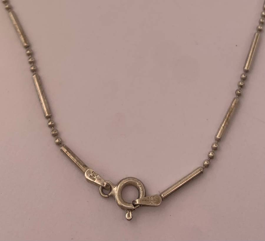 Necklace - Bar and Bead Chain. Made In Italy. 925 Silver. Made In Italy #ML984 R495.00 | Dimensio...