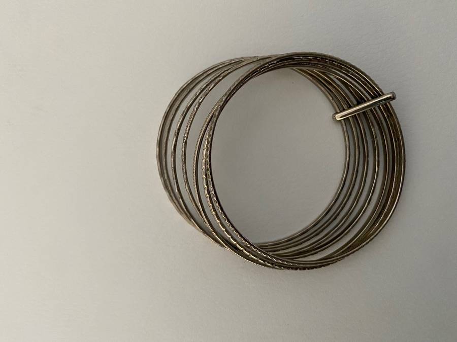 7 x Silver Plated Bangles(Connected) - Self Patterned #ML610 R79.00 | Dimensions: 60.8mm (D)