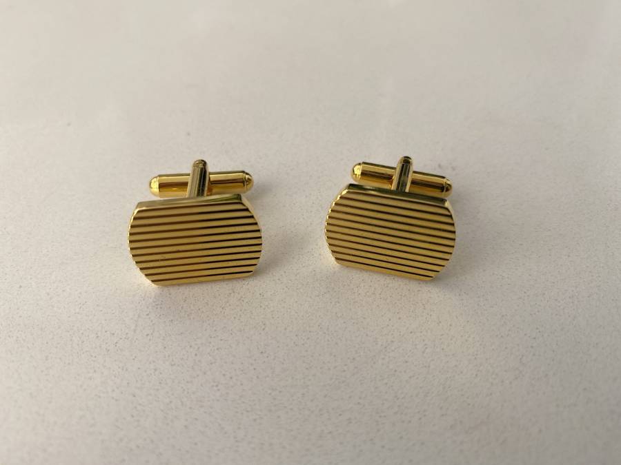 Cufflinks - Parallel Stripes. Gold Plated #ML687