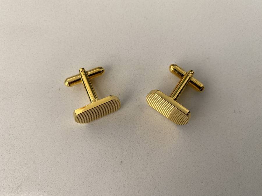Cufflinks - Parallel Stripes. Gold Plated #ML687