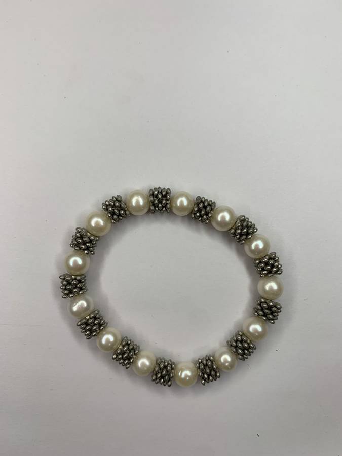 Bracelet With Pearly Beads and Silver Coloured Bobbled Beads Inbetween #ML715 R180.00 | Dimension...