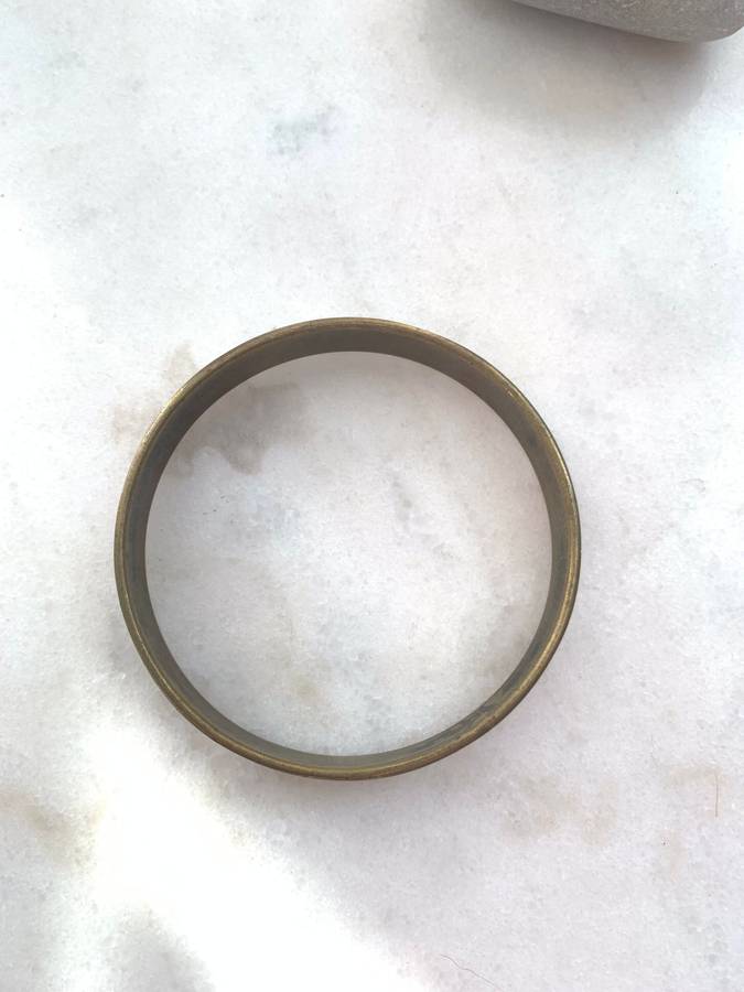 Brass Coloured Bracelet With  Shell Style Pave Inserts #ML919 R145.00 | Dimensions: 69mm D