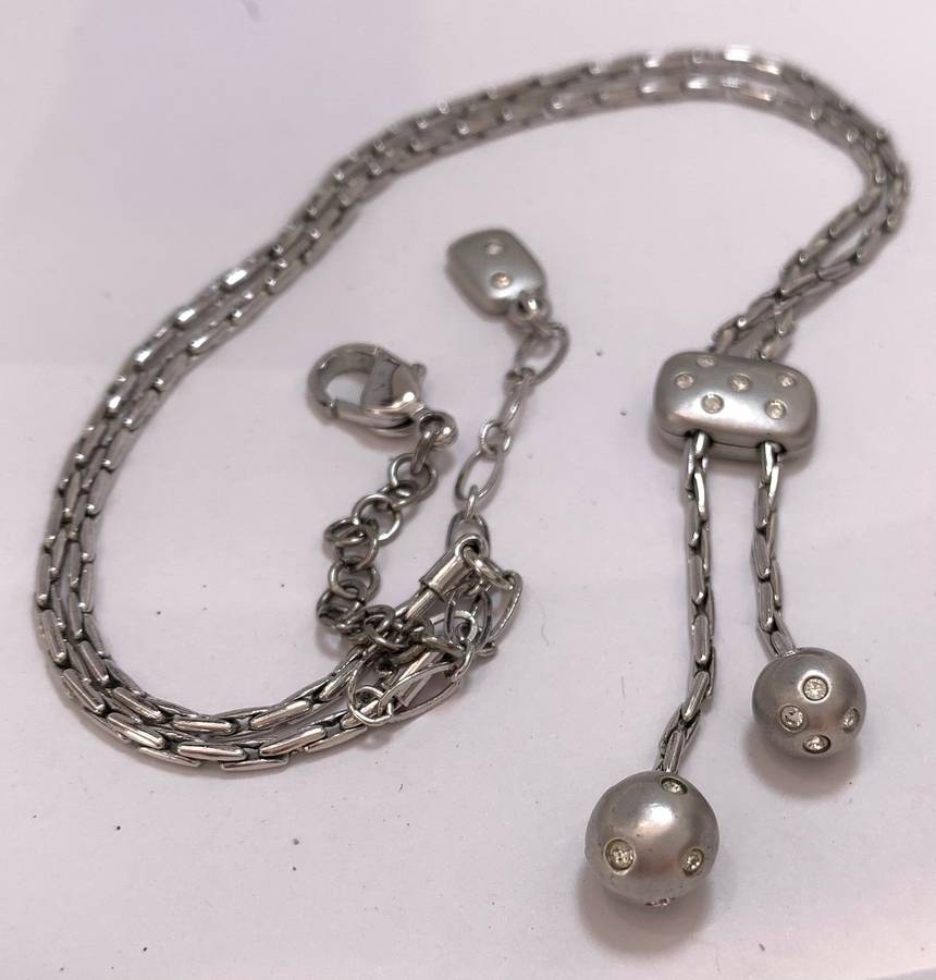 Necklace - Swarovski Chain With Silver and White Stone Pieces. Silver Colour #ML1075 R695.00 | Di...