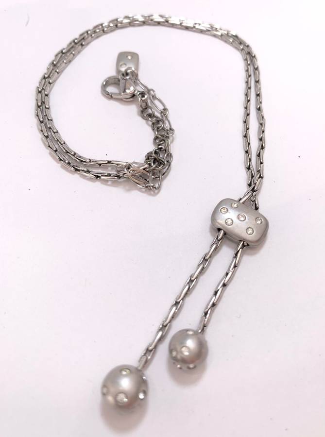 Necklace - Swarovski Chain With Silver and White Stone Pieces. Silver Colour #ML1075 R695.00 | Di...
