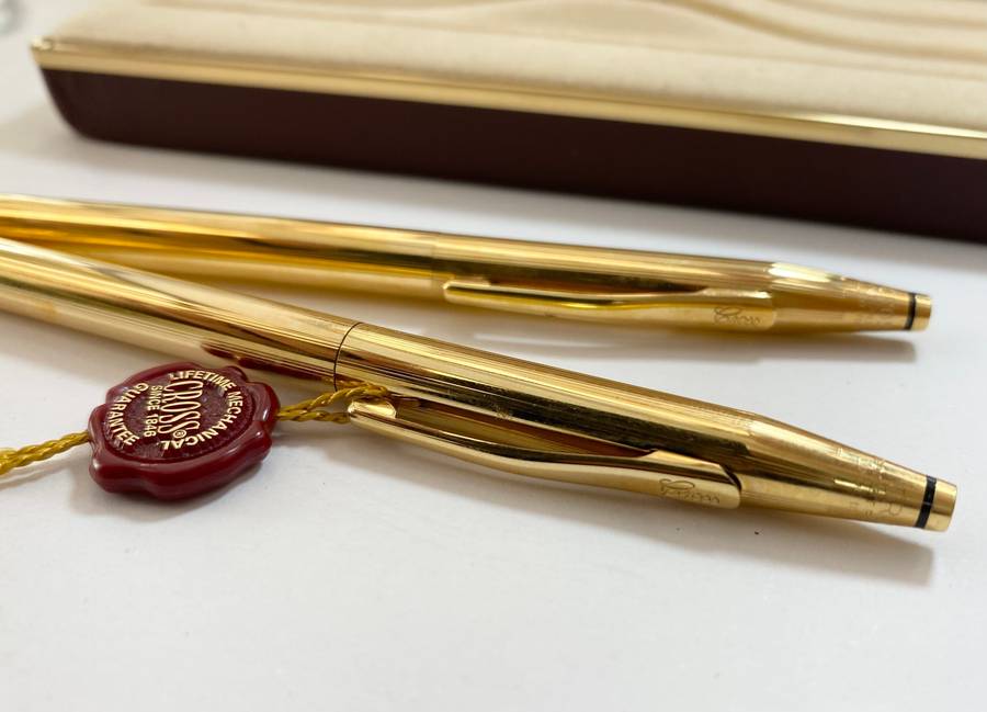 Pen Set - Cross Branded. 1/20 18KT Rolled Gold. Made In Ireland. In Original Box. #ML1193