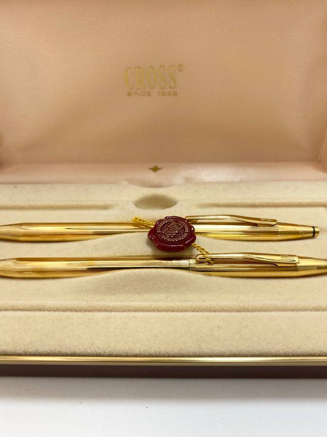 Pen Set - Cross Branded. 1/20 18KT Rolled Gold. Made In Ireland. In Original Box. #ML1193
