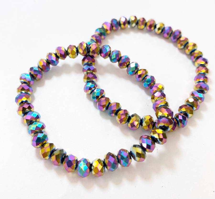 Bracelet - 2 x Multi-Colour Anodised Beads #ML1227 R200.00 | Dimensions: 60mm D