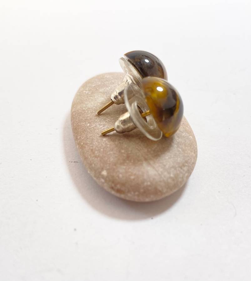 Earrings - Tigers Eye Stone Studs #ML1301 R195.00 | Dimensions: 12mm D