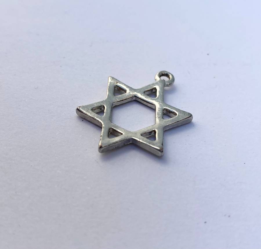 Pendant - Magen David (Star of David). Silver Colour #ML1325