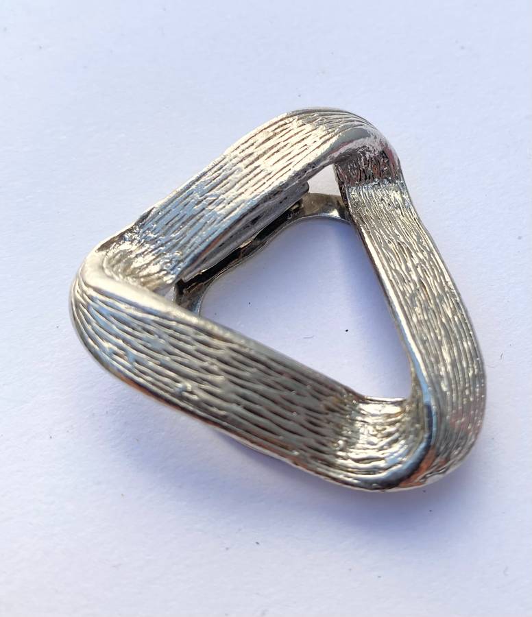 Scarf Clip - Triangle With Rounded Corners. Silver Colour #ML1330