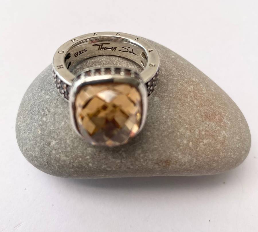 Set - Thomas Sabo Pendant and Ring. Imperial Topaz Stones. All 925 Silver, Stamped and Marked #ML...