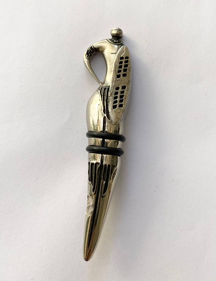 Antiques and Collectibles - Andy Cartwright Tribal Warrior Wine Stopper In Original Box #ML1481