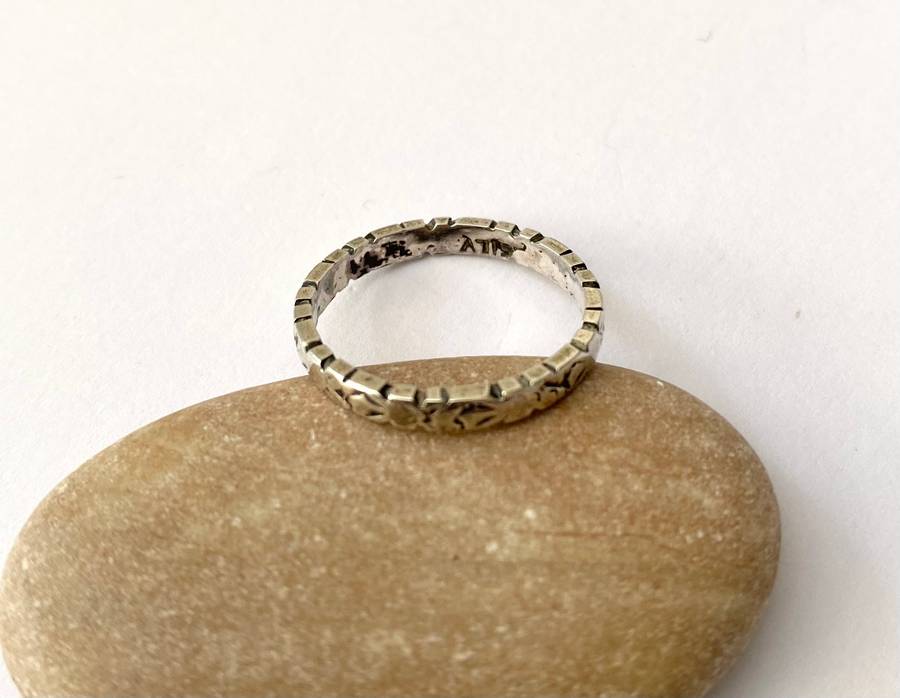 Ring - Sterling Silver Band With Outer Engraving #ML1610