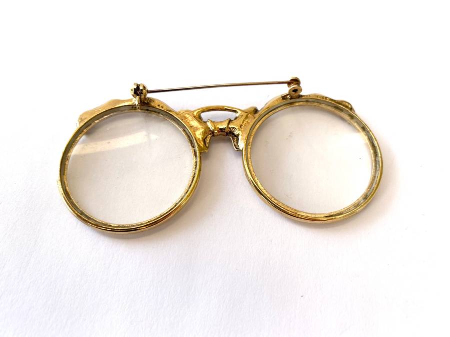 Brooch - Vintage Spectacles With Round Glass Lenses. Gold Colour #ML1690