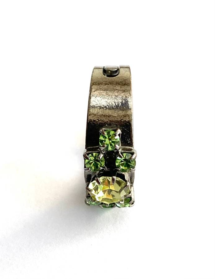 Ring - Adjustable Band With Peridot and Topaz Colour Stones. Silver Colour #ML1696