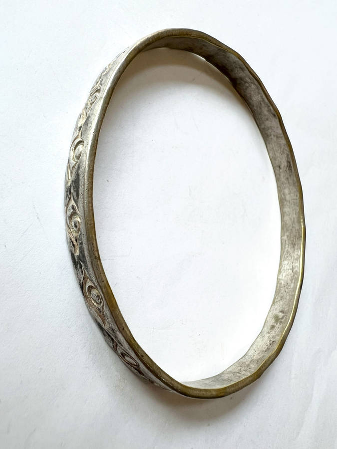 Bangle- Vintage 925 Silver Engraved Scrollwork ML1777