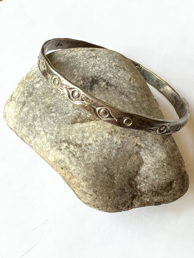 Bangle- Vintage 925 Silver Engraved Scrollwork ML1777
