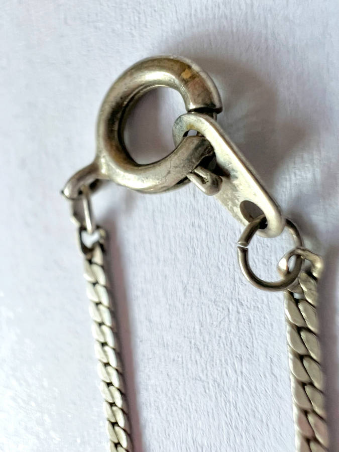 Necklace - Silver Colour Chain with Diamantes & Teardrop Shape Diamantes attached to Chain. Main ...