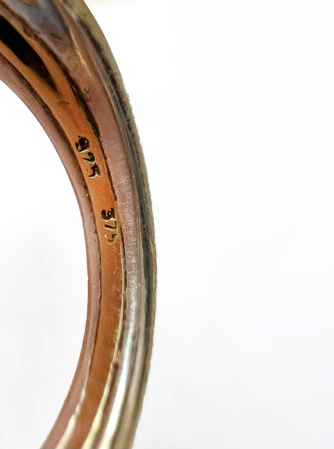 Ring - 925 Silver Frame and 9ct Gold Band in Centre ML1792