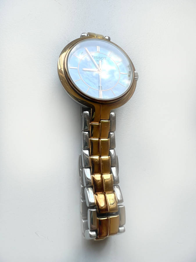 Watch - Tissot 1853 T094210 Flamingo Watch. Mother of Pearl Face. Silver & Gold Tone Strap ML1910