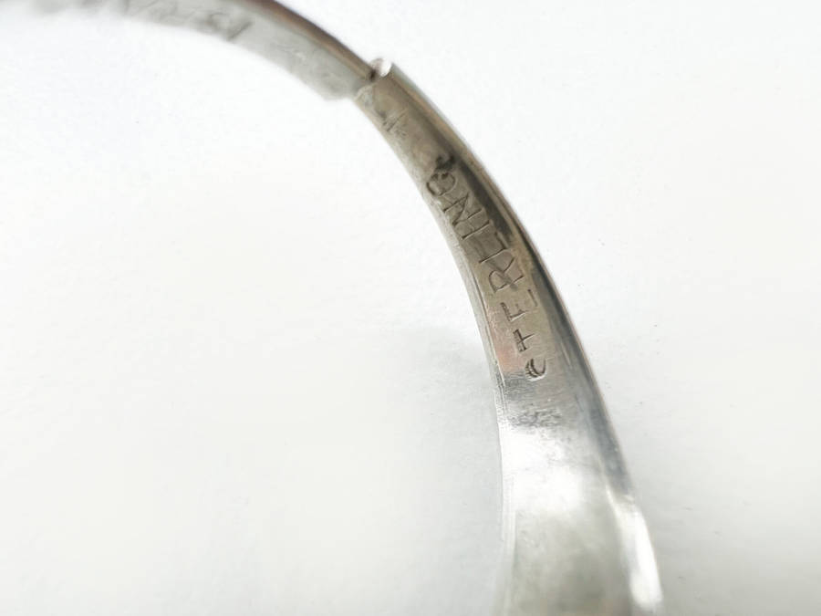 Ring - Vintage Sterling Stamped Israel Twisted Band with Round Eilat Stone Set in Silver ML1963