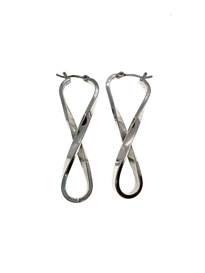 Earrings - Silver Tone Infinity Style Hoop Earrings - ML2104
