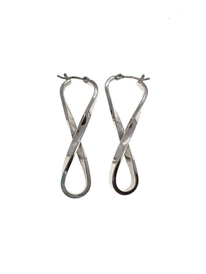 Earrings - Silver Tone Infinity Style Hoop Earrings - ML2104