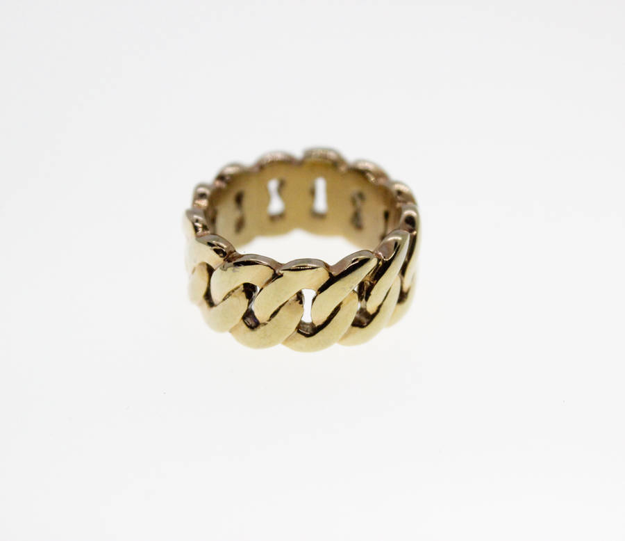 Ring - Fashion Gold Tone Link Chain Style Ring - ML2329