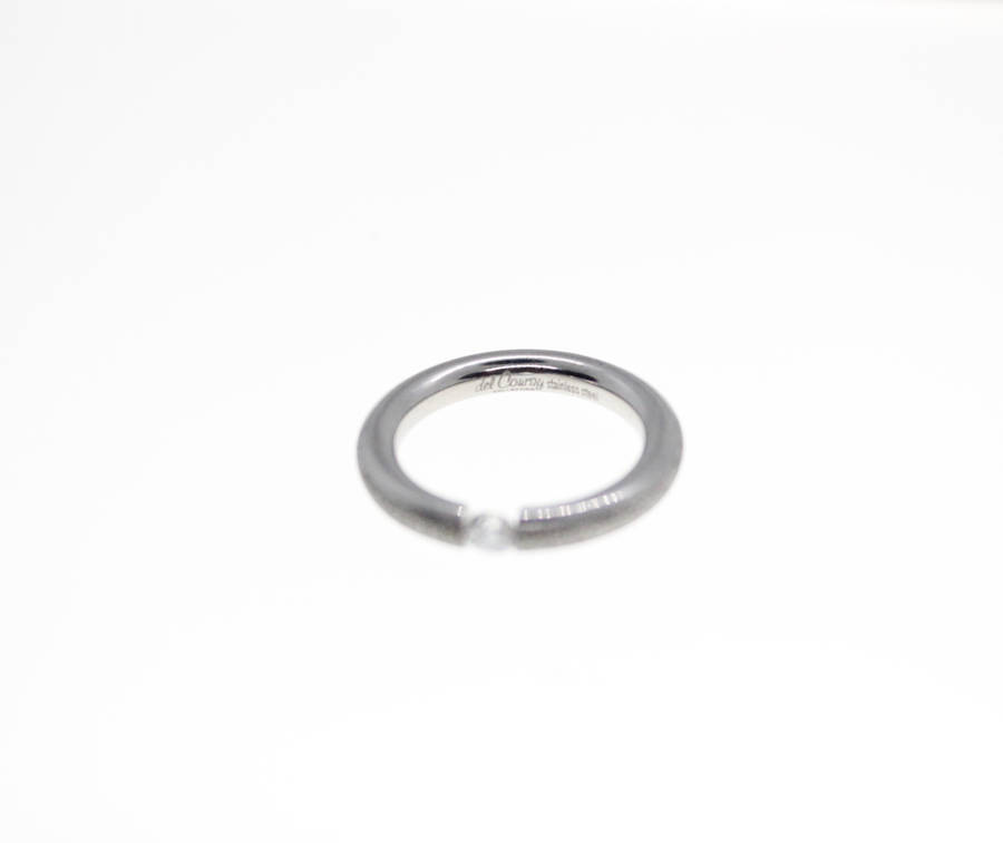 Rings - Fashion Stainless Steel Sparkle, 2 x Bands and Large Diamante, Stamped Del Coursy - ML2348
